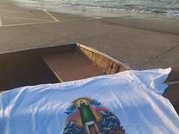 Camiseta con Faro de Canido al fondo